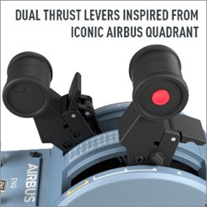 Dual thrust levers are on display